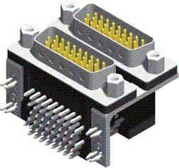 Dwuportowe złącze D-SUB o dużej gęstości w stosie
